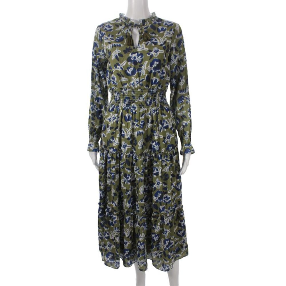 STS Sail To Sable Womens Maxi Floral Green Dress Size L